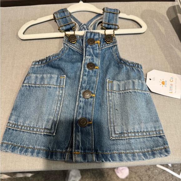 NWT Denim Skirtall Casual Dress with Overalls - Picture 1 of 6